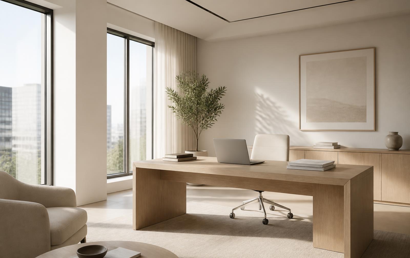 Bureau lumineux et épuré d'AURION VENTURES LLC